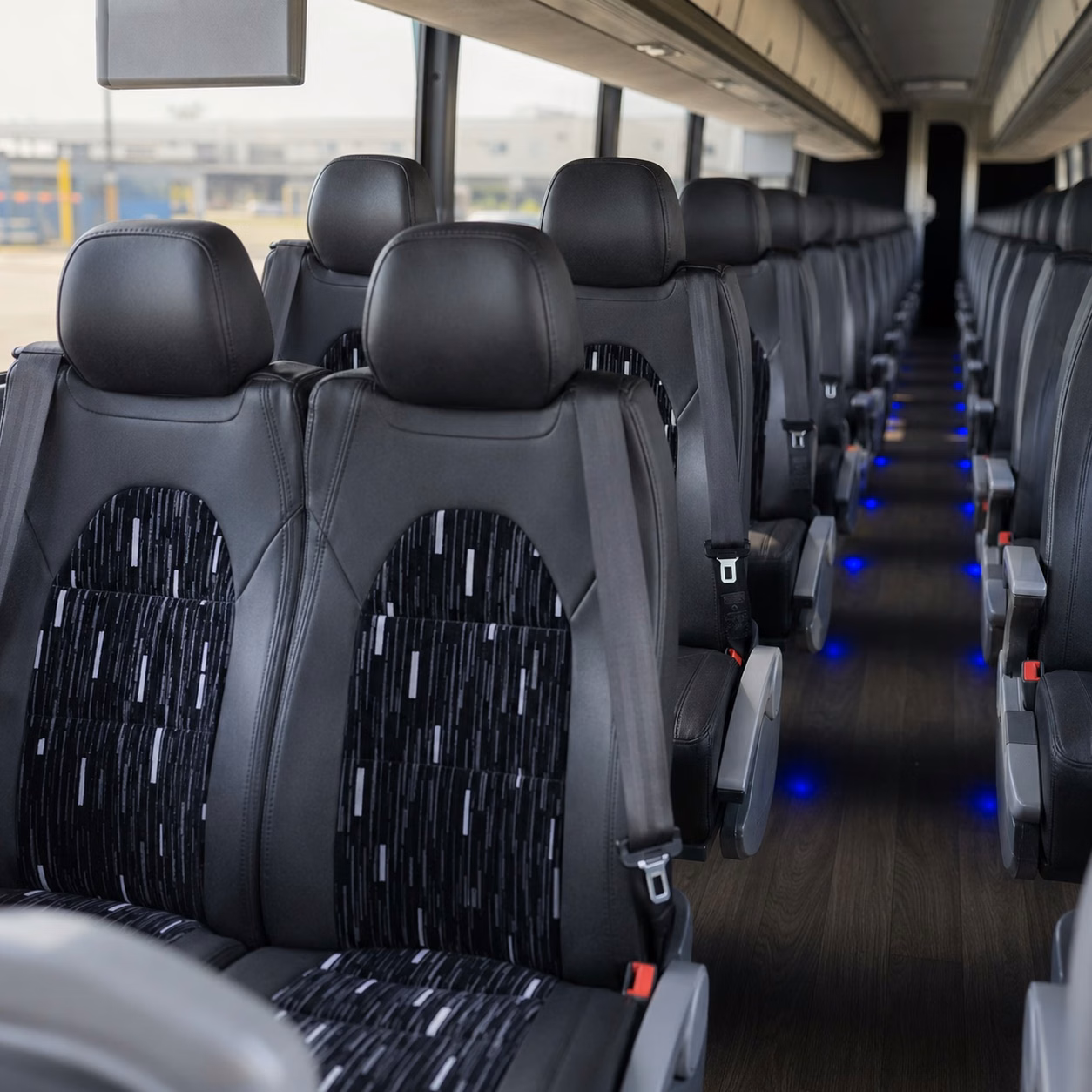 long distance charter bus rentals for government and military groups traveling through victorville